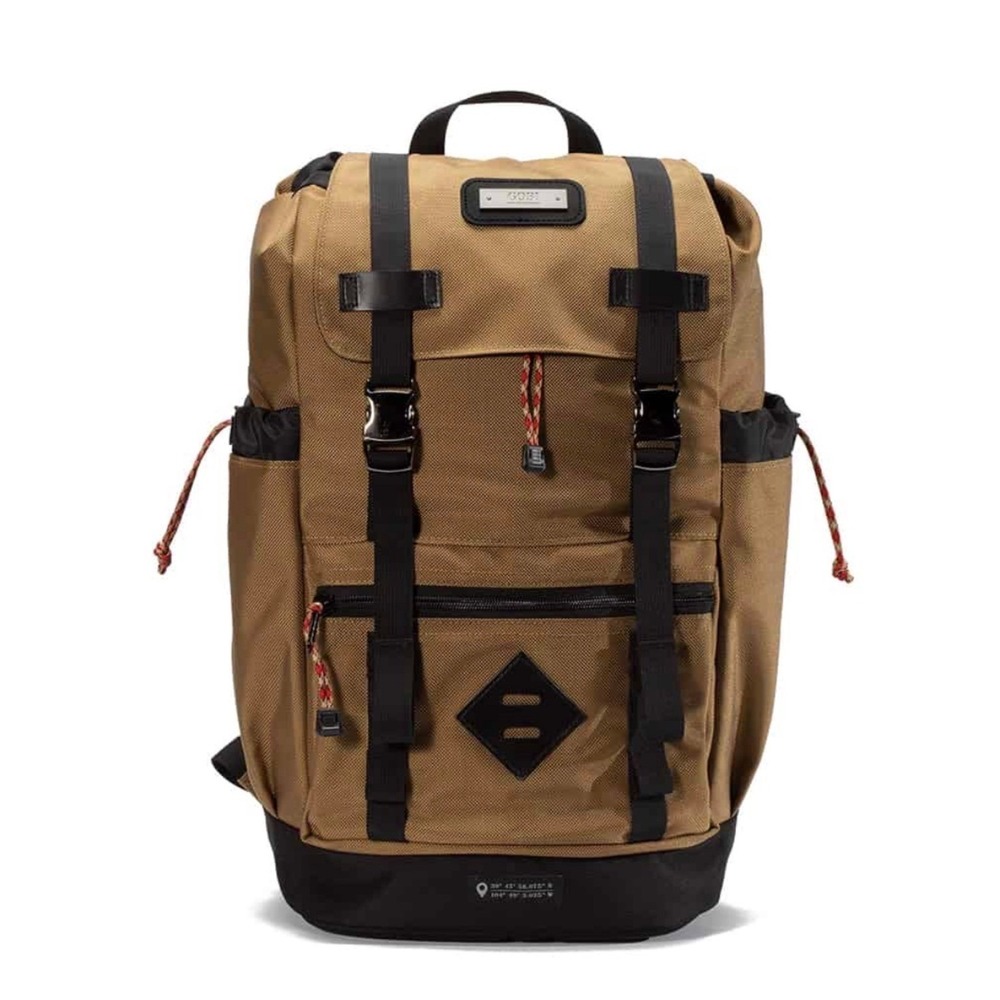 Gobi Rucksack Backpack Unisex Large Tan Black Rugged Outdoor Hiking Bag